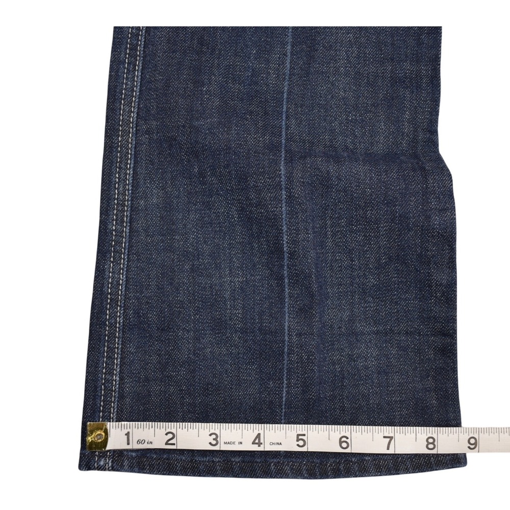 7 For All Mankind Dark Wash Wide Leg Maternity Jeans with Black Panel - Picture 5 of 8